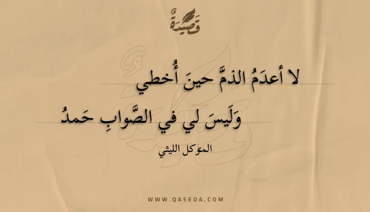 قصيدة لا أعدم الذم حين أخطي
