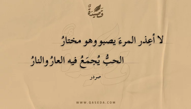 قصيدة لا أعذر المرء يصبو وهو مختار