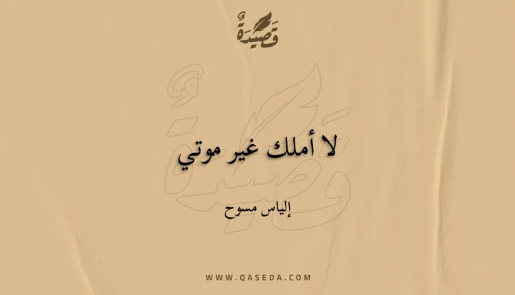 قصيدة لا أملك غير موتي