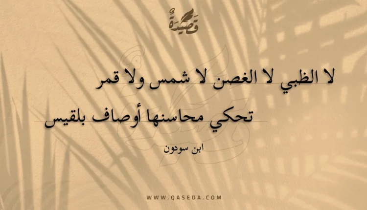قصيدة لا الظبي لا الغصن لا شمس ولا قمر