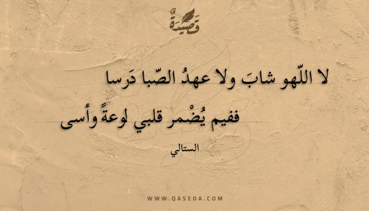 قصيدة لا اللهو شاب ولا عهد الصبا درسا