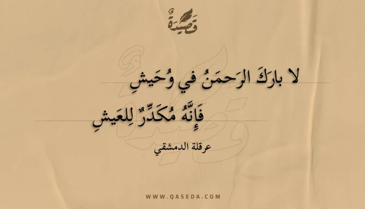 قصيدة لا بارك الرحمن في وحيش