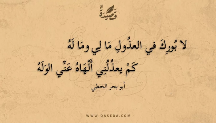 قصيدة لا بورك في العذول ما لي وما له