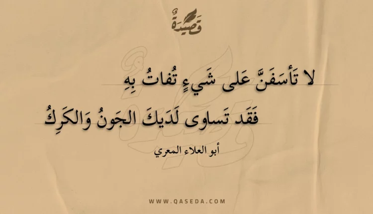 قصيدة لا تأسفن على شيء تفات به
