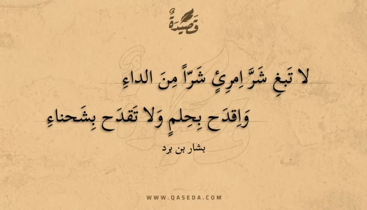 قصيدة لا تبغ شر امرئ شرا من الداء