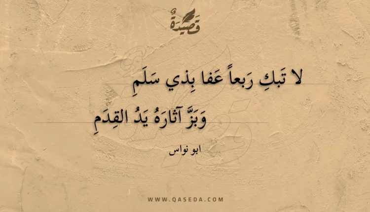 قصيدة لا تبك ربعا عفا بذي سلم