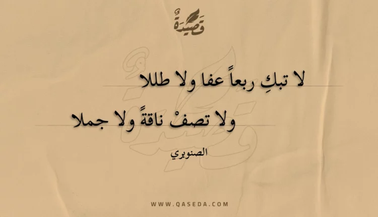 قصيدة لا تبك ربعا عفا ولا طللا