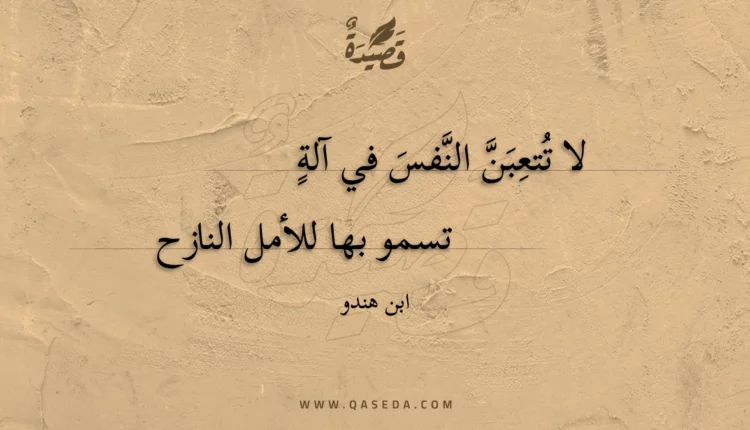 قصيدة لا تتعبن النفس في آلة