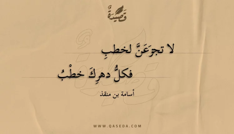 قصيدة لا تجزعن لخطب