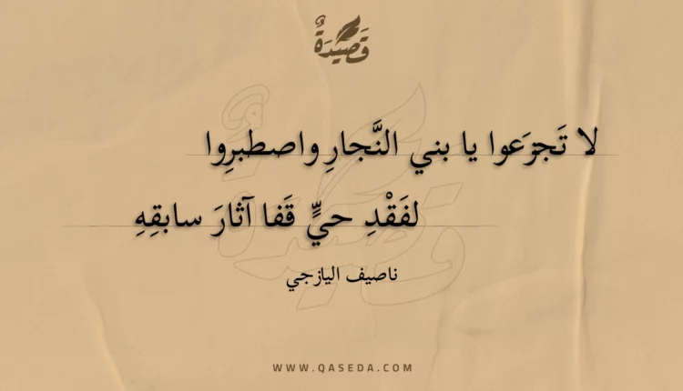 قصيدة لا تجزعوا يا بني النجار واصطبروا
