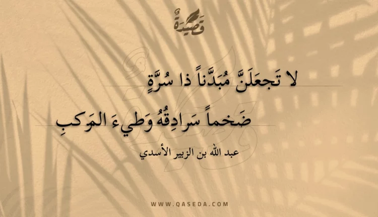 قصيدة لا تجعلن مبدنا ذا سرة