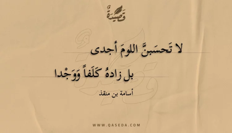 قصيدة لا تحسبن اللوم أجدى