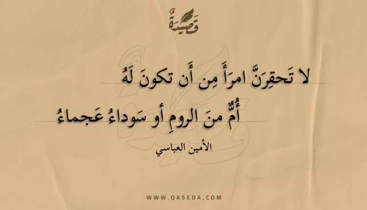 قصيدة لا تحقرن امرأ من أن تكون له