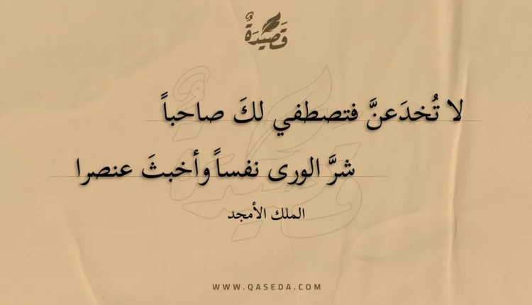 قصيدة لا تخدعن فتصطفي لك صاحبا