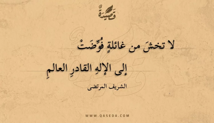 قصيدة لا تخش من غائلة فوضت