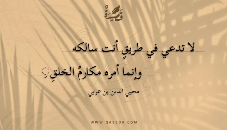 قصيدة لا تدعي في طريق أنت سالكه