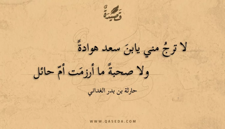 قصيدة لا ترج مني يابن سعد هوادة