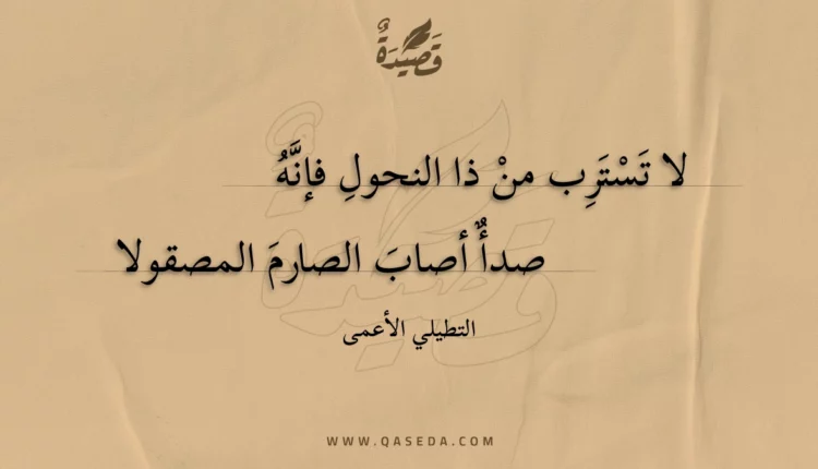 قصيدة لا تسترب من ذا النحول فإنه