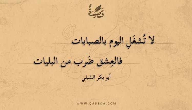 قصيدة لا تشغلِ اليوم بالصبابات