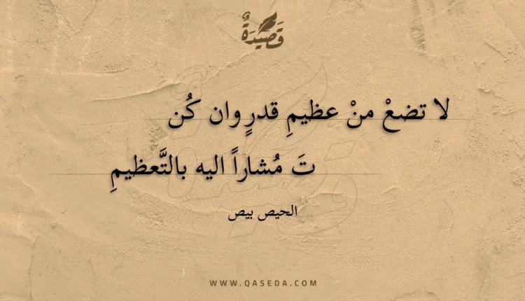 قصيدة لا تضع من عظيم قدر وان كن