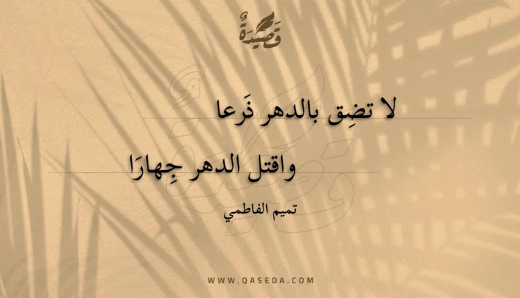قصيدة لا تضق بالدهر ذرعا