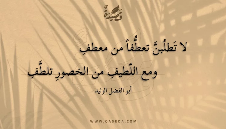 قصيدة لا تطلبن تعطفا من معطف