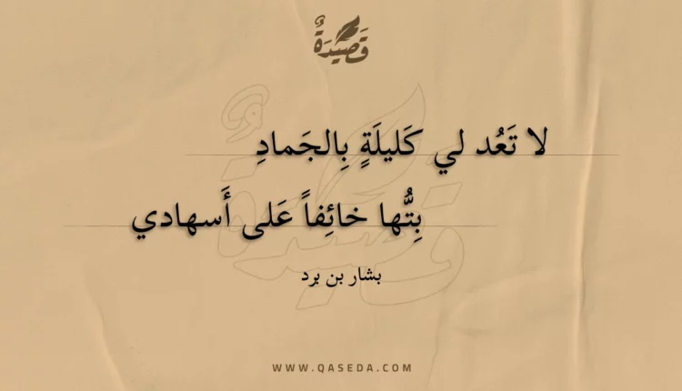 قصيدة لا تعد لي كليلة بالجماد