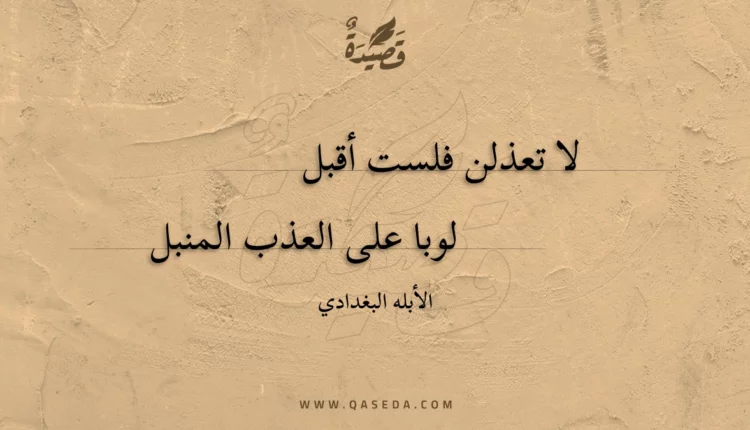 قصيدة لا تعذلن فلست أقبل