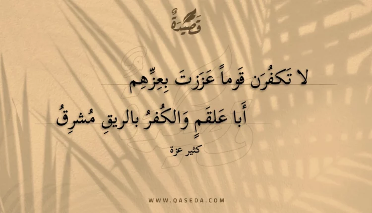 قصيدة لا تكفرن قوما عززت بعزهم
