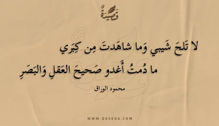 قصيدة لا تلح شيبي وما شاهدت من كبري