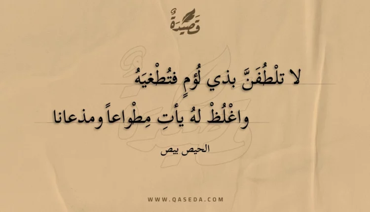قصيدة لا تلطفن بذي لؤم فتطغيه