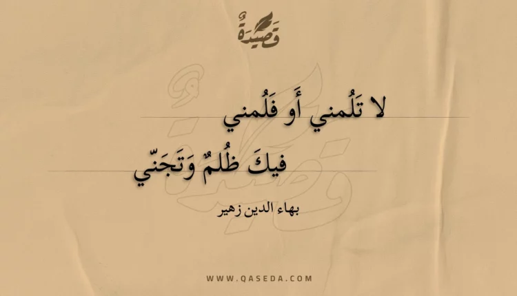 قصيدة لا تلمني أو فلمني
