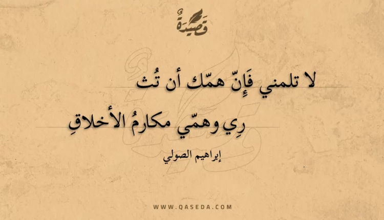 قصيدة لا تلمني فإن همك أن تثري