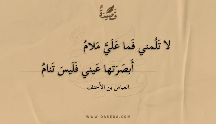 قصيدة لا تلمني فما علي ملام