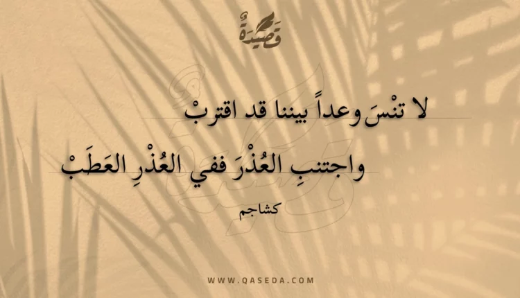 قصيدة لا تنس وعدا بيننا قد اقترب