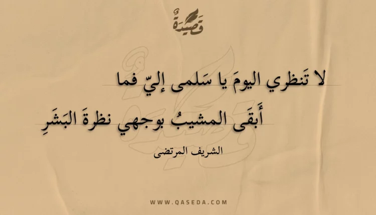 قصيدة لا تنظري اليوم يا سلمى إلي فما