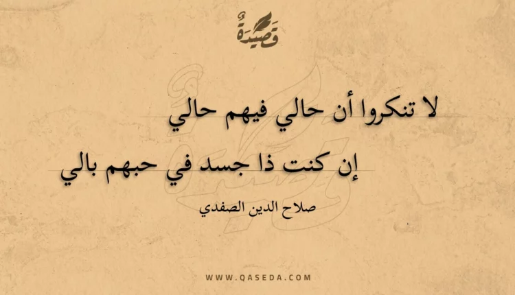 قصيدة لا تنكروا أن حالي فيهم حالي