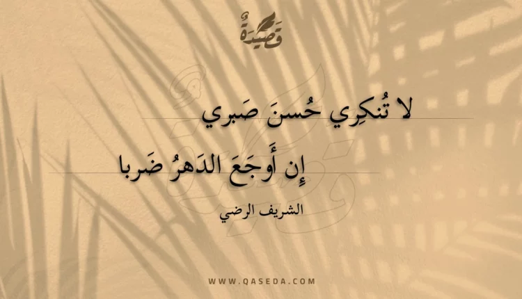 قصيدة لا تنكري حسن صبري