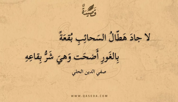 قصيدة لا جاد هطال السحائب بقعة