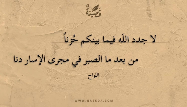 قصيدة لا جدد الله فيما بينكم حزنا