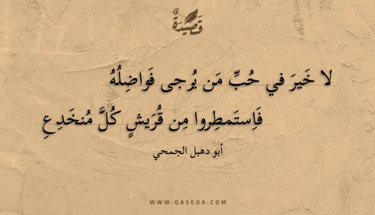 قصيدة لا خير في حب من يرجى فواضله