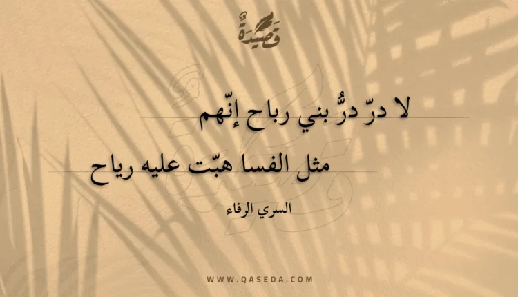 قصيدة لا در در بني رباح إنهم