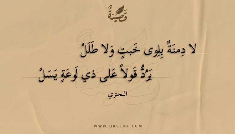 قصيدة لا دمنة بلوى خبت ولا طلل