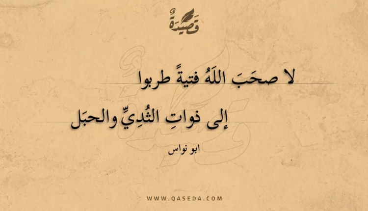 قصيدة لا صحب الله فتية طربوا
