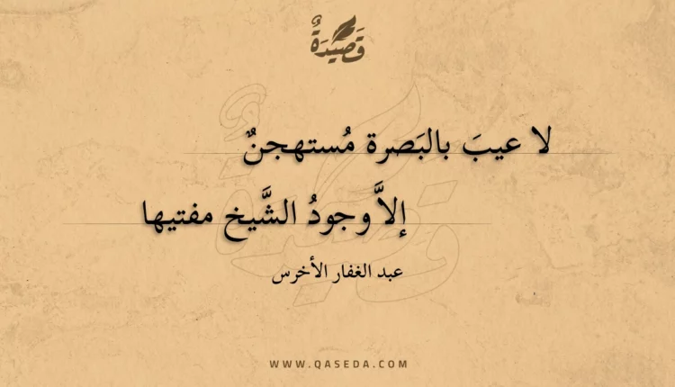 قصيدة لا عيب بالبصرة مستهجن