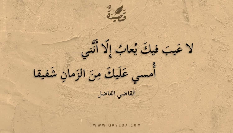قصيدة لا عيب فيك يعاب إلا أنني