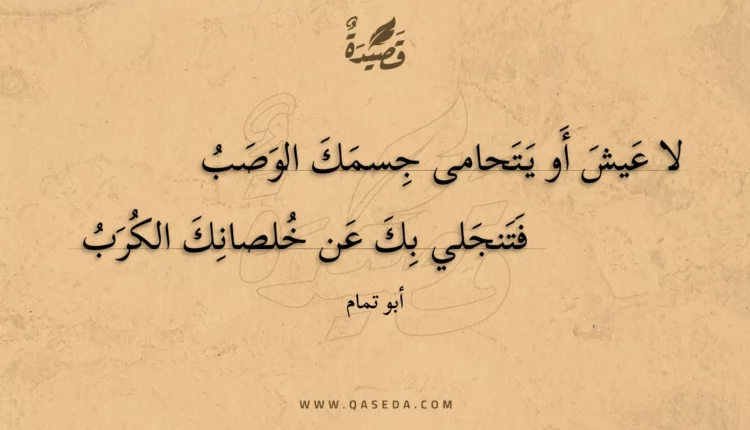 قصيدة لا عيش أو يتحامى جسمك الوصب