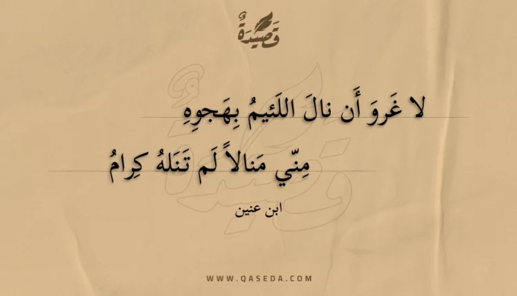 قصيدة لا غرو أن نال اللئيم بهجوه