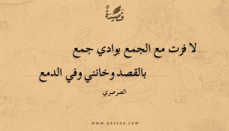 قصيدة لا فزت مع الجمع بوادي جمع
