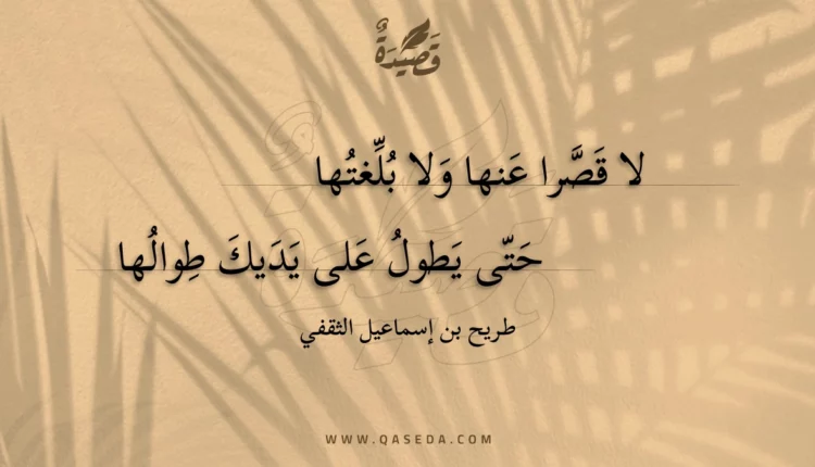 قصيدة لا قصرا عنها ولا بلغتها